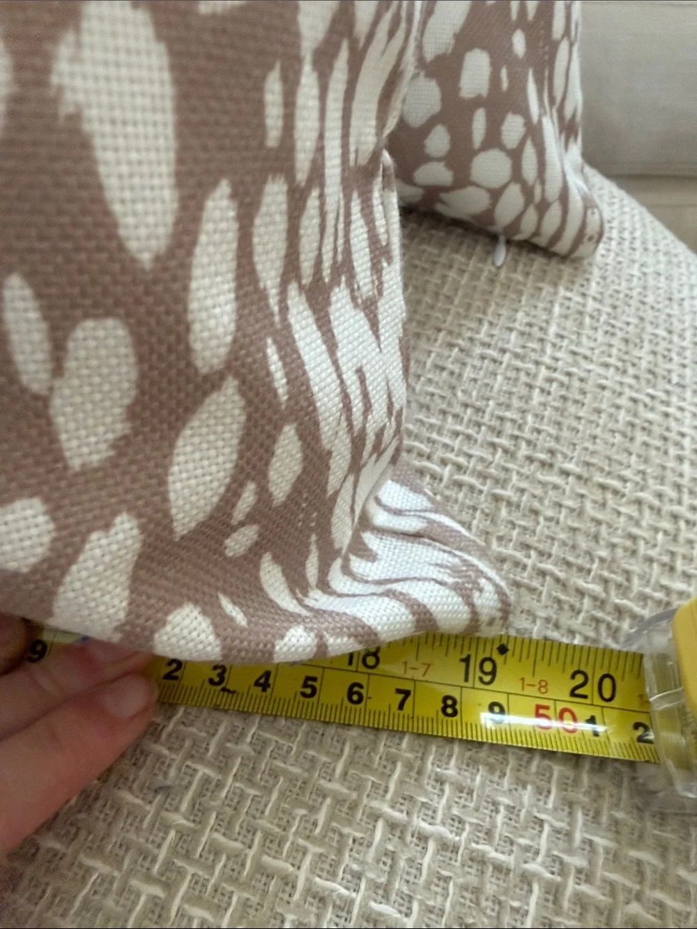 Beige Spot Pattern indoor/ outdoor throw pillow set, Ethan Allen inserts.
